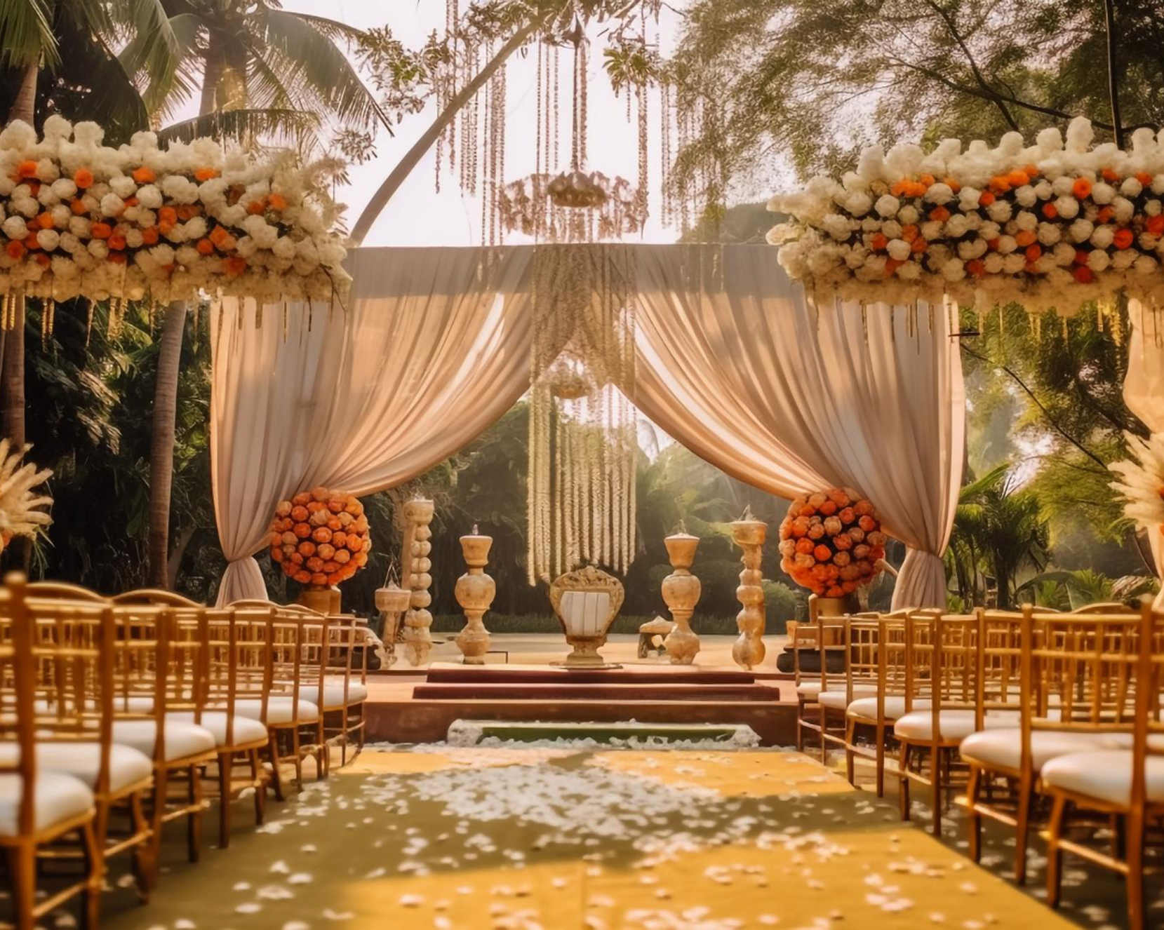 Chair cover and table cover setup